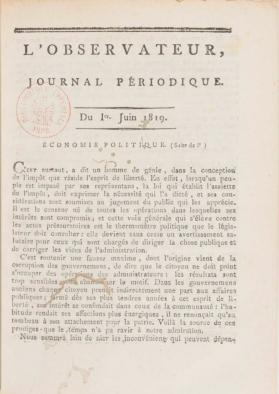 L’Observateur 1juin1819M